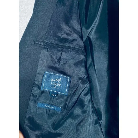J Crew Thompson Blazer Mens 38R Black Flex Wool Sport Coat Jacket Preppy - Picture 5 of 11